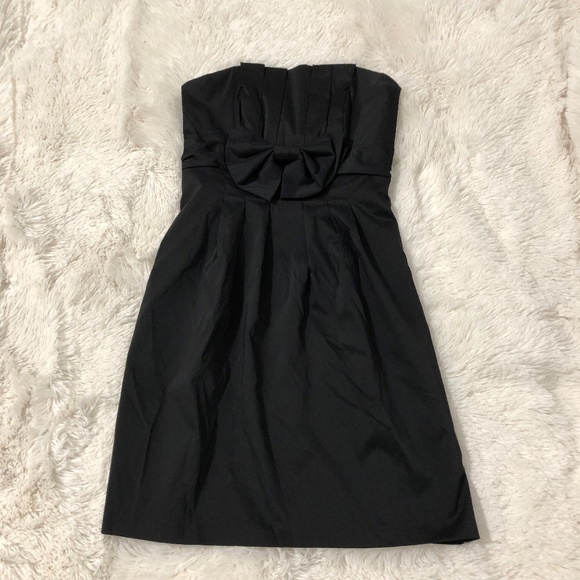 Jessica McClintock Dresses & Skirts - Jessica McClintock Satin Dress Size 6 Black Bow